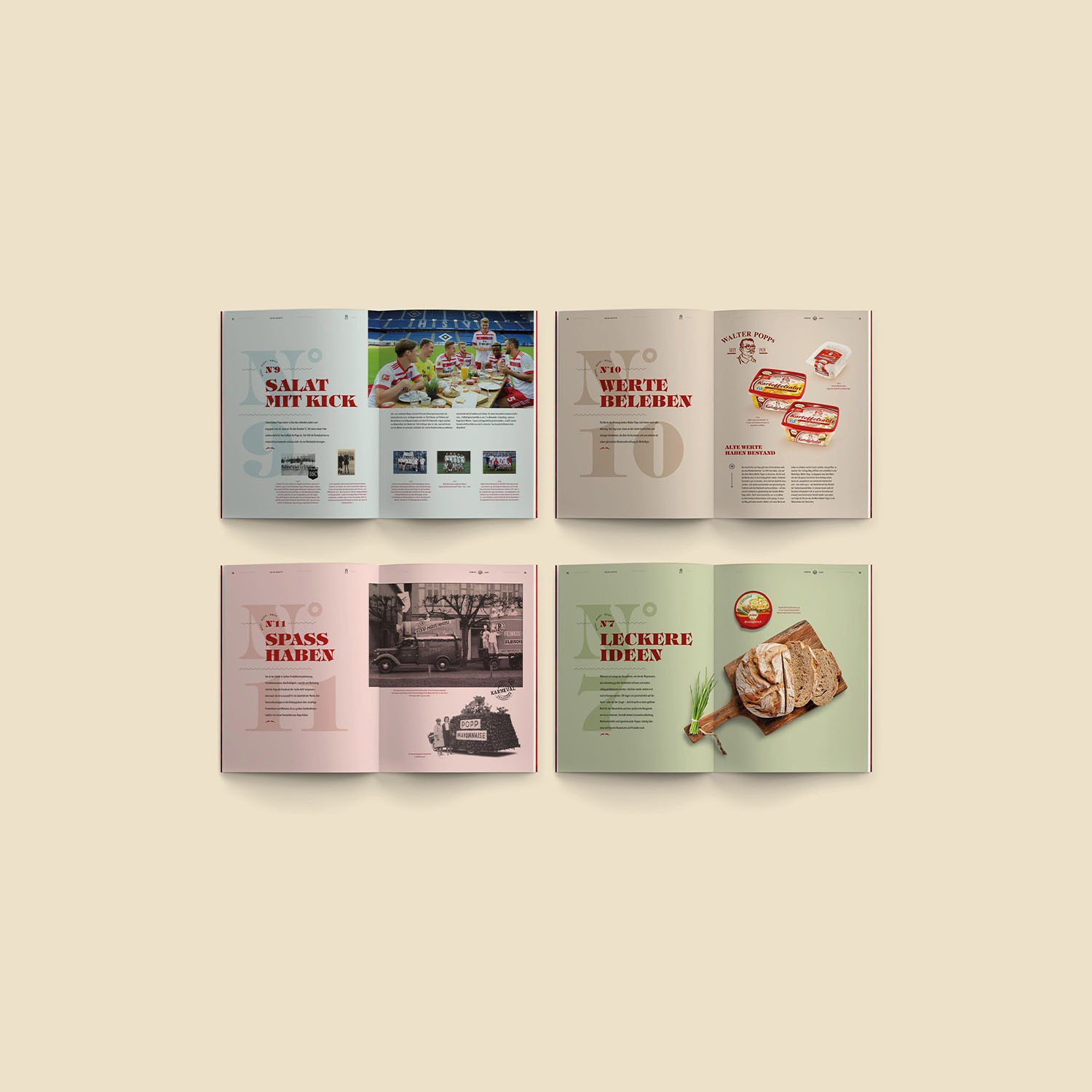 Für POPP Feinkost hat die geheimen Rezepte zum Jubiläum veröffentlicht. Die Geschichte der Firma wird im Stil eines Rezeptbuches erlebbar. POLARWERK hat das Konzept, den Text, Layout und Produktion verantwortet.